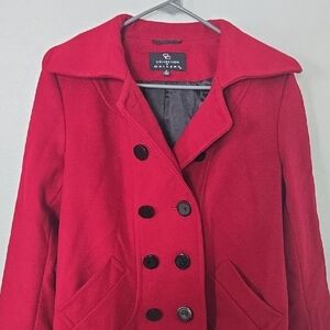 Collection By Gallery | Red Wool Double Breasted Coat Size Medium